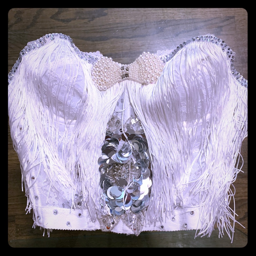 White lace corset